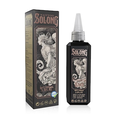 Tattoo Ink,Solong S Series 3.4oz(100ml) Professional Black Tattoo Ink for Outlining,Shading and Blending-Triple Black Tattoo Supplies,TI303S-100-031