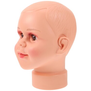 SOLUSTRE Baby Mannequin Head, Baby Boy Girl Children Mannequin Manikin Head Kid Mannequin Head Display for Hair Wigs Scarf Hats Sunglasses Stand