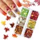 3D Maple Leaves Nail Glitter Sequins Fall Nail Decals Holographic Glitter Design Autumn Maple Leaf Nail Glitter Flakes for Women Girls Gifts Nail Decorations DIY Manicure Accessories