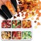 Autumn Maple Leaf Nail Decals - Holographic Glitter Design, Fall Themed DIY Manicure Accessories