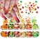 3D Maple Leaves Nail Glitter Sequins Fall Nail Decals Holographic Glitter Design Autumn Maple Leaf Nail Glitter Flakes for Women Girls Gifts Nail Decorations DIY Manicure Accessories
