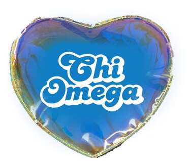 Sorority Shop Chi Omega Heart Shaped Makeup Bag