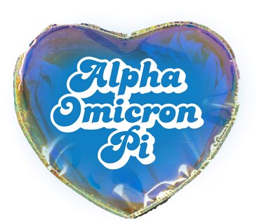 Sorority Shop Alpha Omicron Pi Heart Shaped Makeup Bag