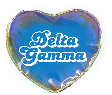 Sorority Shop Delta Gamma Heart Shaped Makeup Bag