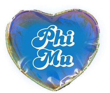 Sorority Shop Phi Mu Heart Shaped Makeup Bag