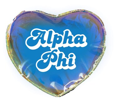 Sorority Shop Alpha Phi Heart Shaped Makeup Bag