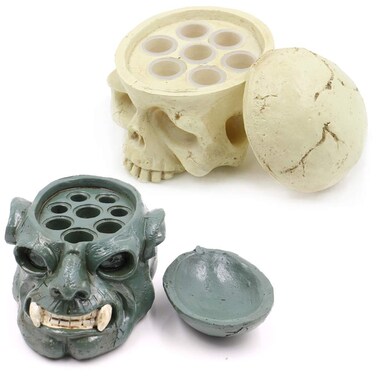 Tattoo Ink Cup Holder, SOTICA 2pcs Lots Design Hard Skull Resin Tattoo Ink Cap Cup Holder Stand for Permanent Makeup Tattooing Tool Tattoo Kit Tattoo Supplies Tattoo Accessories