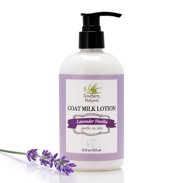 Southern Natural Goat Milk Lotion &ndash; Nourishing Face, Body &amp; Hand Moisturizer for Dry &amp; Sensitive Skin - Hydrating Cream, Gentle Skincare for Soft &amp; Smooth Feel - Lavender Vanilla Scent - 12oz