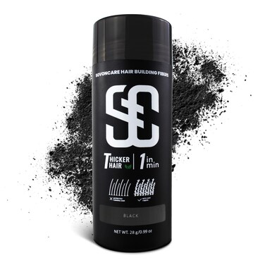 SOVONCARE Hair Fibers for Thinning Hair, Black Hair Building Fibers for Bald Spots Undetectable &amp; Natural, Conceals Hair Loss, Fill In Fine Hair Powder Hair Thicker Instantly for Women &amp; Men 28g