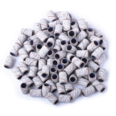 SpeTool 100Pcs Sanding Ring Bands 150 Grinding Polisher,Professional Nail Sanding Band for Sanding Bit,Manicure Tools for Nail Drill Files, Gel Nail Removing, and Nail Drill Machine (Zebra)
