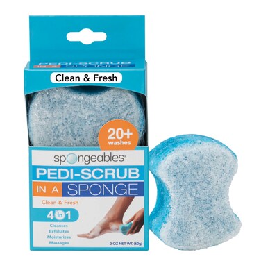 Spongables Pedi Scrub Foot Exfoliating 20+ Wash Sponge, Clean &amp; Fresh, 1 Count