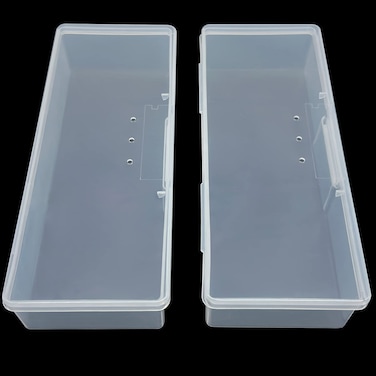 Clear Box Storage Case for Organizing Professional Pedicure Manicure Kit and Nail Supplies, Plastic Box Nail Art Kits Tools Organizer, 2-Count