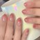 Press on Nails Short Oval Fake Nails Crimson Gradient Glue on Nails Full Cover Faux Nails Press ons for Women 24 Pcs