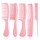 START MAKERS 5Pcs Hair Combs for Women, Comb Set for Hair Styling and Detangling - Wide, Fine, Parting Rat Tail, Hairdressing, Double-Wide Combs for Wet Wavy Curly Thick Hair, Women and Men(Pink)