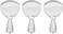 Stephanie Imports Set of 3 Handheld Magnifying Compact Mirrors with Reflective Metal Finish (Silver)