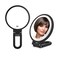 1X 5X Handheld Mirror with Handle for Travel， Magnifying Mirror, Magnification, Rotation Adjustable Handle, Double Sided Folding, Mirror for Women for Eyes Makeup Travel Shaving (Black)