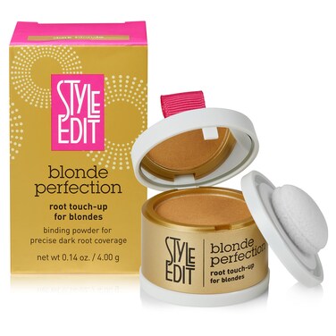 Root Touch Up Powder by Style Edit   Temporary Color for Dark Blonde Hair with Highlights, Grays, Thinning Areas, and Hairline   Mineral-Infused Concealer   0.14 oz.