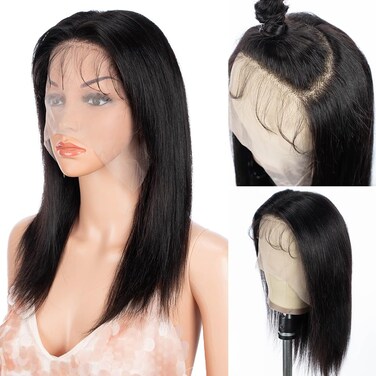 Style Icon 13 x 4 Straight Lace Frontal Wigs 16" Human Hair Free Part 3D Lace Frontal Wigs for Women 100% Unprocessed Human Hair Wigs with Baby Hair 150% Density (ST 16 INCHES, NATURAL)
