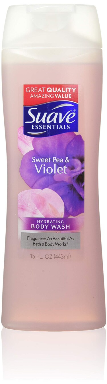 Suave Essentials Body Wash, Sweet Pea and Violet, 15 oz