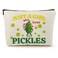 Pickle Makeup Bags for Women, Cute Pickle Themed Gifts for Pickle Lovers, Just A Girl Who Loves Pickles Cosmetic Pouch Presents for Teen Girls Kid Daughter Sister, Funny Birthday Christmas Decorations