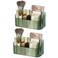 SUNFICON 2 Pack Makeup Trays Organizers Holders Cosmetic Display Cases Tabletop Desktop Vanity Countertop Bathroom Wall Cabinet Medicine Storage Boxes for Womens Ladies Girls Crystal Green
