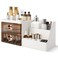 Makeup Organizer with Clear Drawers,Plastic Skincare Organizers for Vanity,Large Capacity Makeup Organizer Countertop for Cosmetics, Skincare,Office Stationery (Brown Drawer)