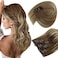 Sunny Hair Clip in Hair Extensions Straight Human Hair Clip in Extensions Remy Clip in Hair Extensions Real Human Hair Extensions Clip ins Chestnut Brown Balayage Platinum Blonde Ombre 22inch