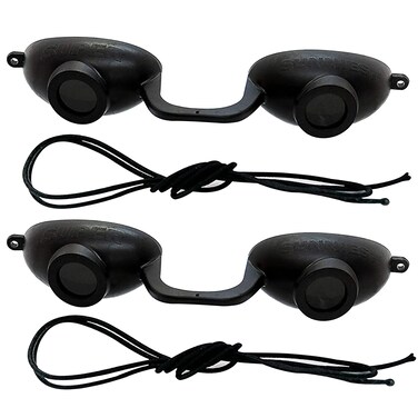 2 pack EVO FLEX Sunnies Flexible Tanning Bed Goggles UV Eye Protection Glasses (Black), FDA Compliant