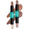 Contour Stick, 2Pcs Dual-Ended Highlighter Makeup Pen &amp; Contouring Stick for Face Shaping, Long Lasting Waterproof Cream Bronzer &amp; Highlight Sticks Make Up Kit for All Skin Tones(01# + 03#)