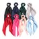 SUSULU Hair Scarf Scrunchies for Women - Satin Hair Ties Plain Hair Bobbles Solid Color Fabric Scrunchy Elastic Hair Ties with Bow Ponytail Holders Hair Accessories Pack of 8pcs