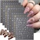 Metallic Moon Star Nail Stickers 8 Sheets Gold Silver Nail Art Stickers 3D Self-Adhesive Cloud Sun Star Nail Art Design Supplies Starlight Moon Charm Nail Decals for Women Acrylic Manicure Decoration