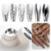 5ml Metallic Painting Nail Gel Polish, 3D Metal Mirror Chrome Effect Silver High Gloss Shine Painted Drawing Liner Stripes Soak Off UV/LED Gel for DIY Nail Art Designs