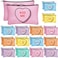 Sweetude 30 Pieces Valentine's Day Makeup Bags Bulk, Valentine's Day Heart Cosmetic Bag with Zipper, Valentine's Day Pouch Travel Purse Toiletry Organizer for Women, 15 Styles