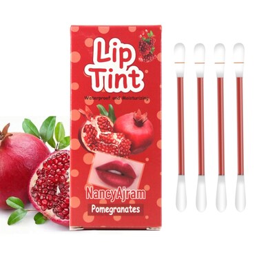 Lip Tint Cotton Swab, 20 Pcs Waterproof Non-Stick Cotton Swab Lipstick Long Lasting Q Tip Lip Tint Stain, Cute Lip Makeup Products(Pomegranates)
