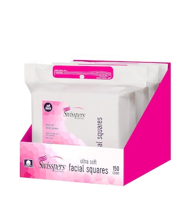 Swisspers Premium Ultra Soft Cleansing Cotton Pads &ndash; 150 Count (Pack of 3) &ndash; Luxuriously Soft Pads for Gentle Skincare and Makeup Removal &ndash; 100% Cotton