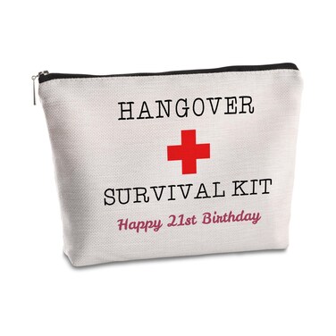21st Birthday Gifts for Her 21st Birthday Hangover Kit Makeup Bag Decorations for Women Friends Bestie Sister Christmas