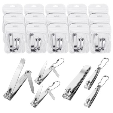 60 Pcs Nail Clipper Set Stainless Steel Fingernails Manicure Pedicure Clipper and Toenail Clippers Portable Nail Cutters Trimmer Toe Nail Clippers Bulk with Nail File for Men Women