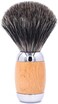 Taconic Shave's 100% Mixed Badger Luxury Shaving Brush - Deluxe Beechwood and Chrome Handle - Shaving Stand Included