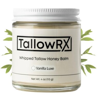 100% Grass-Fed Tallow Balm &ndash; Pure &amp; Organic Moisturizer for Face &amp; Body &ndash; Deep Hydration, Soothing &amp; Skin Moisturizer &ndash; Rich in Manuka Honey, Jojoba &amp; Calendula &ndash; (4 oz, Vanilla Scented)
