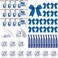 Talltalk 48 Pcs Cheerleader Gifts Set Cheer Gifts Bulk for Team 12 Cheer Makeup Bag 12 Cheer Bracelets 12 Folding Cheerleading Makeup Mirror 12 Bow Keychain for Cheer Team Party Favors(Blue)