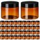 Tanlade 40 Pcs Amber Plastic Jars with Lids Round Cosmetic Containers Amber Jars Refillable Containers for Powder Liquid Food Storage Kitchen Cosmetic Lotion Ointments Creams Essential Oil (10 oz)