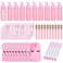 50 Pcs Lash Shampoo Bottle Brushes Set (Pink)