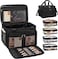Large Makeup Bag Makeup Artist Bag Professional Cosmetic Bag Travel Makeup Case with 4 Clear Bag Hairstylist Train Case with Detachable Dividers and Shoulder Straps