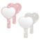 Tatuo 2 Pcs Rhinestone Mirror Handheld Bling Heart Lip Shaped Hand Mirror Glitter Cosmetic with Handle Portable Cute Travel Makeup Lash for Women (Pink and White)