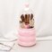 Tbestmax Makeup Brush Holder Organizer with Lid 360-Degree Cosmetic Brush Container Dispenser Pink for Vanity Bathroom Desk