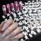 Silver Nail Art Stickers, 3D Self-Adhesive Nail Sticker, Shine Silver Nail Art Decals Design, Flame Butterfly Stars Bear Love Heart Nail Decal for Women Girls Manicure Nail Art Decoration(6 Sheets)