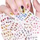 55 Sheets Flowers Nail Art Stickers, Holographic Floral Butterfly Bird Nail Art Decals, Small Flower Water Transfer Nail Decal Designs Supplies for Women Girls Manicure Decorations Nail Sticker Set