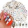 24 Sheets Leopard Print Tiger Nail Art Decals, Holographic Animal Water Transfer Nail Decal Design, Tiger Leopard Flowers Leaf Letters Nail Art Stickers for Women Girls Manicure Charms Decorations
