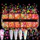 Luminous Nail Art Sequins, Fluorescent 3D Nail Glitter Flakes Design, Butterfly Flowers Stars Heart Letters Nail Decorations Holographic Acrylic Supplies Accessories False Nails Manicure Confetti Kit