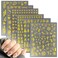 Gold Nail Art Stickers 3D Self-Adhesive Decals-Flame Snake Butterfly Flowers Fairy Heart Nail Art Design Holographic Laser Glitter Nail Decoration for Women Girls Manicure Charms Supplies (6 Sheets)
